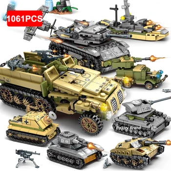 Военная техника WW2, совместимая с Lego, Танки, модели боевых самолетов, строительные блоки, игрушки, образование, подарки для мальчиков 