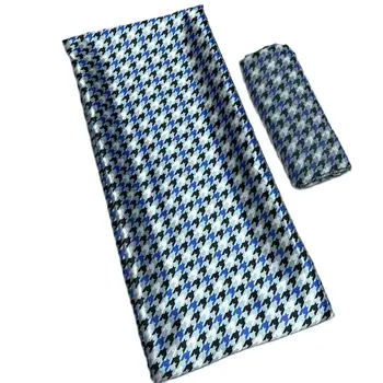 Высококачественная африканская атласная Шелковая ткань, Шелковая лента с шифоновой блузкой, 4 + 2 ярда