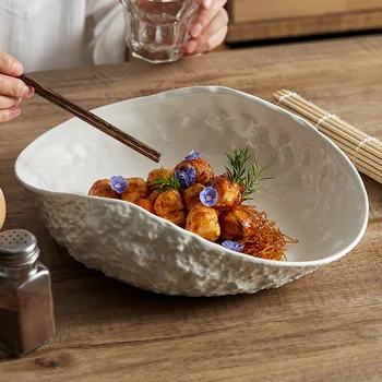 Высококачественная тарелка из ракушки, Домашняя Керамическая Новая Легкая Роскошная Большая тарелка для рыбного супа, приготовленная на пару, Гостиничная посуда
