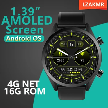 Глобальная версия AMOLED KC08 Смарт-часы Мужские 4G Net Android OS 16G ROM GPS Смарт-часы Спортивный Режим Установка приложения SIM-вызов для huawei