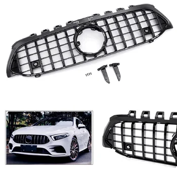 Глянцевая черная Передняя верхняя решетка Радиатора, молдинг для гриля, наклейка на детали, автомобильный Стайлинг для Mercedes-Benz W177 A200 A250 2019