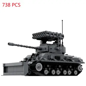 горячая военная техника Второй мировой войны M4A3E8 Sherman Средние танковые машины война в Северной Африке оружие армии США Строительные блоки оборудование кирпичи игрушки подарок