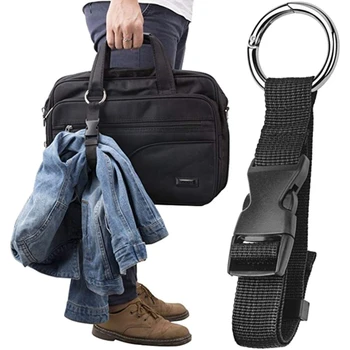 Горячая распродажа, портативный черный нейлоновый противоугонный держатель для багажного ремня, захват для дополнительной сумки, зажим для сумочки, используемый для переноски