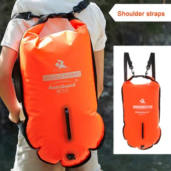 Двойная подушка безопасности для Плавания, Дрейфующая сумка, Защита от утопления, Водонепроницаемый Рюкзак для взрослых, Карман для хранения воды для плавания X424A