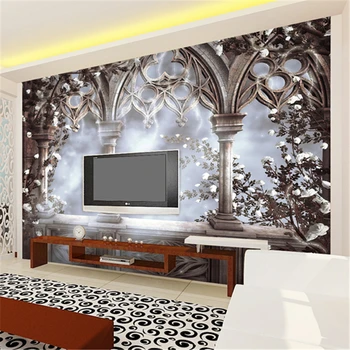 Дворец бейбехан в европейском стиле, большие фрески, обои для ТВ, стереоскопические обои papel parede, стереоскопическое видео
