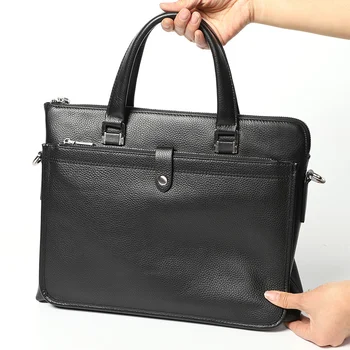 Деловая Офисная сумка для ноутбука, Мужская сумка из натуральной кожи, модный Большой портфель для документов, мужские сумки на плечо