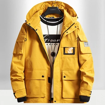 Демисезонные мужские куртки-ветровки, пальто с капюшоном, Мужская водонепроницаемая верхняя одежда, куртка SoftShell, Одежда Больших размеров 6XL 7XL 8XL