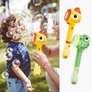 Детская машина для мыльных пузырей в форме милых животных, автоматические игрушки для мыльных пузырей, музыкальная и светящаяся машина для мыльных пузырей для мальчиков и девочек, подарки