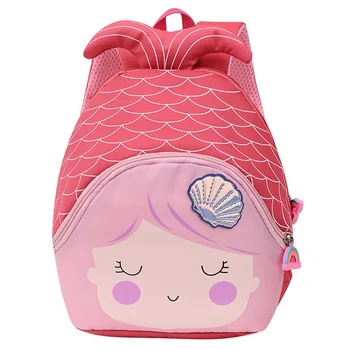 Детская школьная сумка на молнии с отделениями, рюкзак с милой русалочкой из мультфильма 