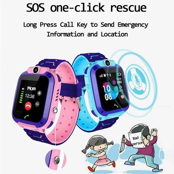Детские Наручные часы SOS Телефон Часы для детей с SIM-картой Фото Водонепроницаемые IP65 Мужские Женские часы GPS Вызов Детские Умные часы