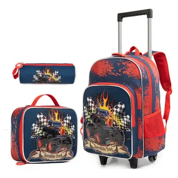 Детские школьные сумки-тележки Mochila, Детские рюкзаки на колесиках, багаж на тележке для мальчиков, рюкзак Escolar Backbag, школьный рюкзак