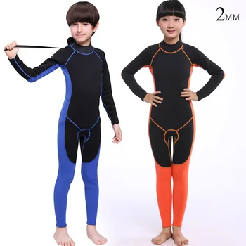 Детский цельный костюм для дайвинга толщиной 2 мм, неопреновый костюм для серфинга, морозостойкий теплый купальник, детский гидрокостюм