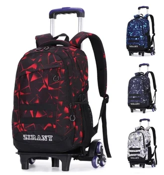 детский школьный рюкзак на колесиках Для подростков, дорожная сумка-тележка, студенческий рюкзак на колесиках, школьный рюкзак на колесиках, сумка
