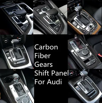 Для Audi A3/A4/A5/Q5/Q7 Панель переключения передач из углеродного волокна, Декоративная отделка, Наклейки На автомобили, Аксессуары для стайлинга автомобилей