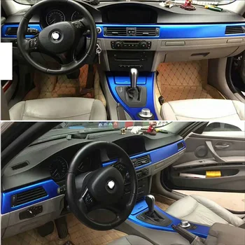 Для BMW 3 Серии E90 4 двери Внутренняя Центральная панель управления Дверная ручка Наклейки из углеродного волокна, наклейки для стайлинга автомобилей, аксессуары