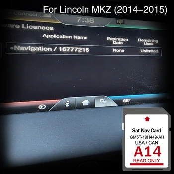 Для Lincoln MKZ С 2014 по 2015 GM5T-19H449-AH 32 ГБ Навигационная SD-карта GPS Слежения Карта памяти