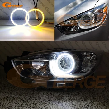 Для Mazda CX5 CX-5 CX 5 2012 2013 2014 2015 Ультра Яркий A/W Горка Дневного Света Поворотник SMD СВЕТОДИОДНЫЙ Комплект Angel Eyes Halo Кольца