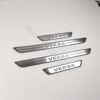 Для Nissan VERSA 2020 2021-2024 Автомобильные Аксессуары Накладка на порог Отделка Авто Протектор Наклейка на порог из нержавеющей стали