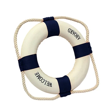 Добро пожаловать на борт пенопластового морского Спасательного круга Кольцо Лодка Настенное украшение для Дома синий 50 см