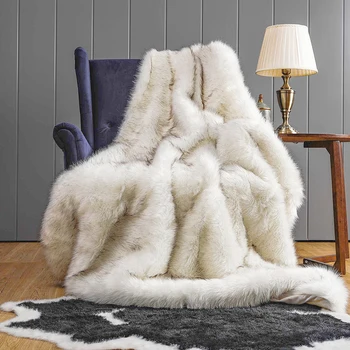 Европейское меховое одеяло, белое декоративное одеяло, обивочное одеяло, одеяло для дивана, легкое роскошное одеяло из искусственного меха, утолщенное