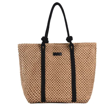 Женская соломенная сумка-тоут, роскошные дизайнерские сумки из ротанга, сумки
