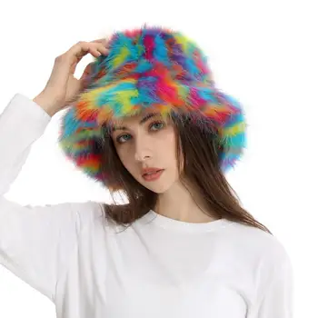 Женская элегантная осенне-зимняя меховая шапка рыбака, корейская теплая широкополая шапка 2023 нового цвета