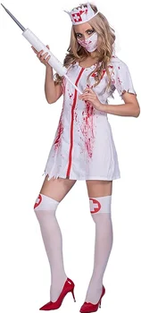 Женский костюм кровавой медсестры-убийцы на Хэллоуин