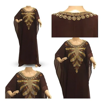 Женское коричневое платье из Дубая, марокканское нарядное платье для активного отдыха, длинное платье 54 дюйма