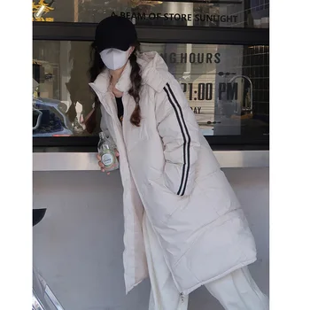 Зимнее женское холодное пальто, парки, супер горячие пальто, длинная стеганая куртка с капюшоном, куртки, Свободная модная дешевая женская одежда оптом