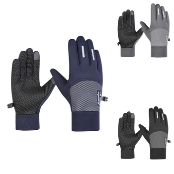 Зимние Лыжные перчатки, байкерские перчатки, Мужские Велосипедные перчатки, флисовые термальные перчатки, перчатки мотоциклиста, перчатки с сенсорным экраном