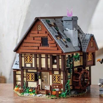 Идеи Фокус-Покуса Из Кирпичей The Sanderson Sisters'Cottage House Строительные Блоки Детские Игрушки На Хэллоуин, Подарок, Совместимый С 21341, Предпродажа