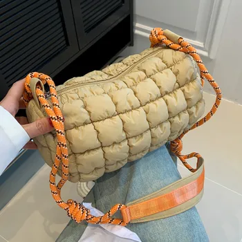 Известная брендовая Дизайнерская зимняя сумка, Модная космическая квадратная сумка, мягкие и легкие сумки через плечо Для женщин, Повседневная сумка через плечо, сумки