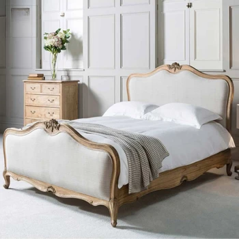 Изготовленная на заказ двуспальная кровать из массива дерева в американском стиле кантри, ретро, старое бревно, цвет 1,8 м, кровать из французской ткани для спальни, свадебная кровать.