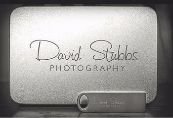 Индивидуальный логотип, персонализированная фотография, серебристый металл, флэш-накопитель USB2.0, подарок на память, логотип компании (более 15 шт., бесплатный логотип)