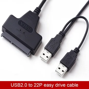Кабель-адаптер USB2.0 на SATA 2,5-Дюймовый Кабель для жесткого диска с двойной головкой USB2.0 на SATA Кабель для передачи данных