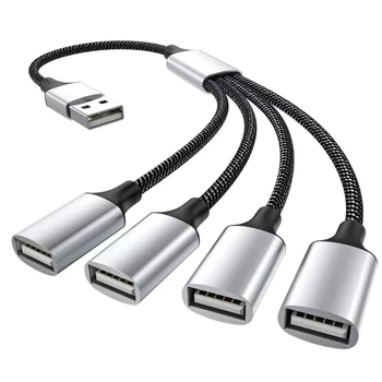 Кабель-разветвитель USB, разъем удлинителя USB/Type C для подключения мужчин и 2/3 женщин, адаптер для передачи данных и зарядного устройства с разделением портов USB