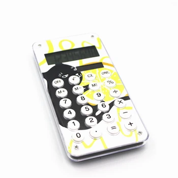 Карманный милый мини-калькулятор-брелок с 8-значным дисплеем, школьный калькулятор, портативный с игрой в лабиринт на задней панели
