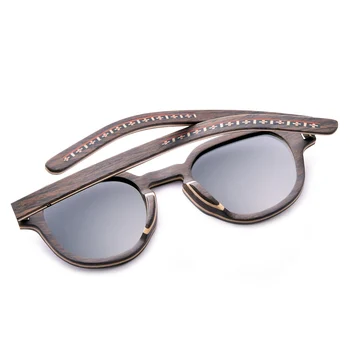 Квадратные солнцезащитные очки из черного шпона дуба, поляризованные для мужчин и женщин, уникальный узор, Брендовые дизайнерские Бамбуковые солнцезащитные очки ручной работы UV400