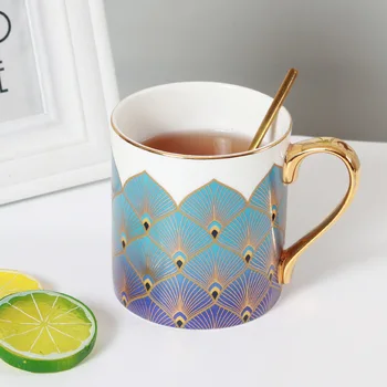 Керамическая кружка Британская классическая роскошная чашка из костяного фарфора для воды, чашка для послеобеденного чая, кофейная чашка, подарок для рук
