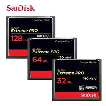 Компактная флэш-карта памяти SanDisk Extreme PRO 32 ГБ 64 ГБ 128 ГБ 160 МБ/с. Высокоскоростное Видео 4K Full HD Для Canon D300 7D 5DSR