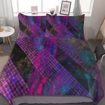 Комплект постельного белья из 3 предметов (1 пододеяльник + 2 наволочки) в стиле абстрактных цветов 86 