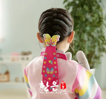 Корейский Оригинальный Импортный Детский Вышитый пояс для волос, Головной Убор для выступлений, Красные Аксессуары для волос, Резинка для волос