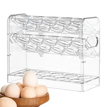 Коробка для хранения яиц в холодильнике на 30 Ячеек Коробка-органайзер для яиц Коробка-дозатор яиц в холодильнике с 3 слоями для дверцы холодильника Кухонное хранилище