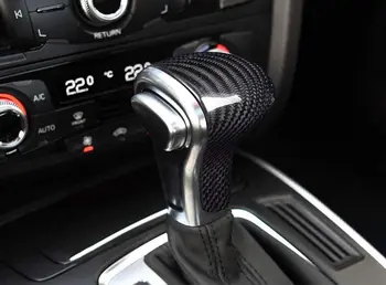 Крышка ручки переключения передач автомобиля из углеродного волокна, уровень Головки, Оболочка для Audi A4L A5 A6L S6 A7 S7 Q5 Q7
