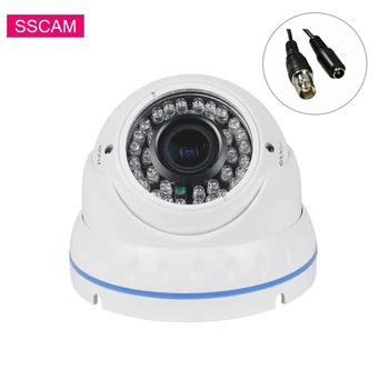 Купольная 5-Мегапиксельная AHD камера видеонаблюдения для помещений 4xZoom Ручной Варифокальный объектив Домашней Безопасности Высокого Разрешения 4 в 1 Аналоговая Камера для помещений с экранным меню
