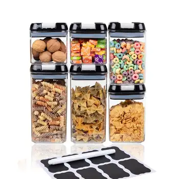 Кухонный набор Suroot Variety из 6 банок для организации кладовки с крышками, маркером и этикетками в комплекте