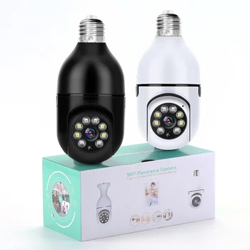 Лампа E27 5-мегапиксельная Камера наблюдения Беспроводные камеры для помещений WiFi Автоматическое Отслеживание Обнаружение человека Полноцветный Радионяня ночного видения