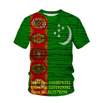 Летняя футболка бренда BIANYILONG, мужская мода, флаг Туркменистана, 3D печать, повседневные спортивные топы в стиле харадзюку в стиле ретро с короткими рукавами