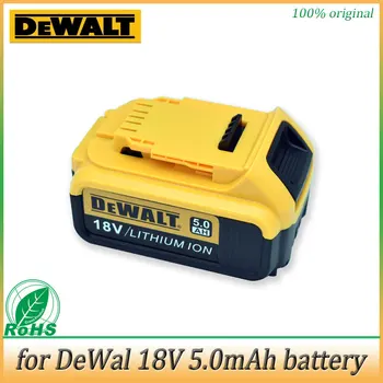 Литиевая батарея 18V 5Ah 6Ah для электроинструментов DeWalt DCB184 DCB200, перезаряжаемый набор электроинструментов, батарея 20v 5000mah