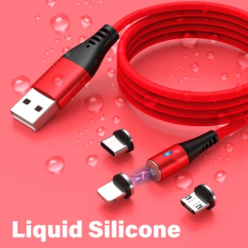 Магнитный зарядный кабель AUFU из жидкого силикона USB Type C для Samsung Xiaomi Huawei, микро-магнитный кабель для iPhone 12